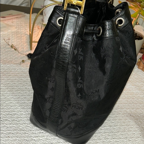 MCM Black Monogram Backpack with Leather Trim - Picture 7 of 17
